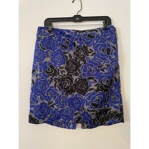 Banana Republic Women's Sz 10 Purple Floral Pencil Straight Skirt Casual